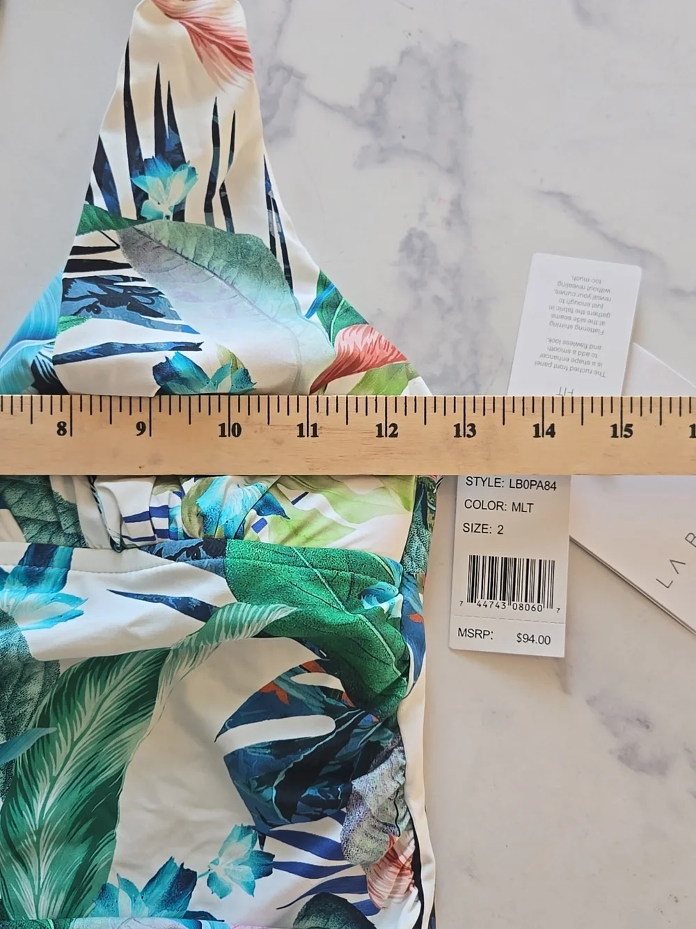 La Blanca Women's V-Neck Halter Tankini Swimsuit Top Color: MLT SZ:2